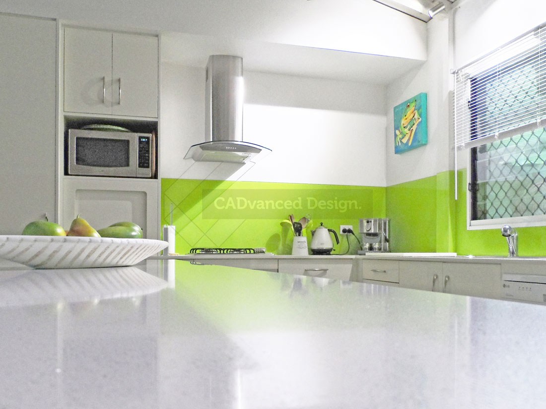 Kitchen green splashback