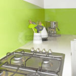 Kitchen green splashback